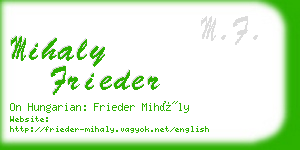 mihaly frieder business card